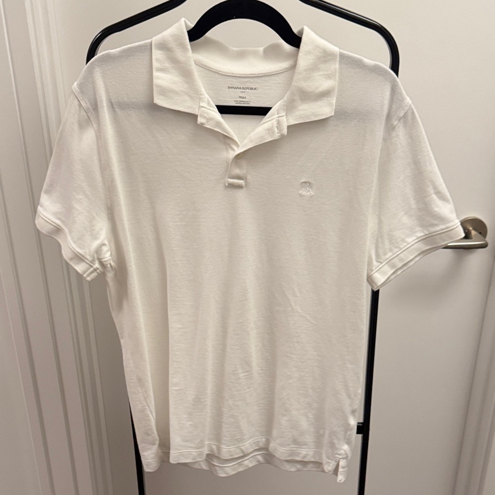 Banana Republic White Polo Shirt